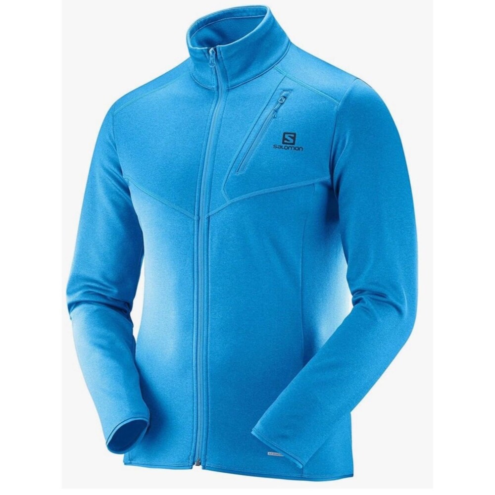 Salomon Men’s FullZip Jacket Discovery Fz M in Hawaiian Surf Heather blue size L